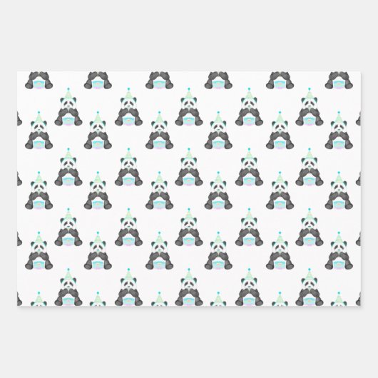 Panda van padie met cokespatroon inpakpapier vel (Voorkant 3)