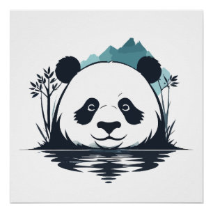 Panda Vector Art Animal Modern Urban City Graphic Perfect Poster