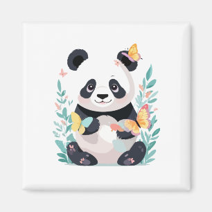 Panda Vector Schilderen Schattig Fun Animal Spelen Magneet