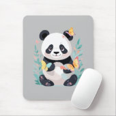 Panda Vector Schilderen Schattig Fun Animal Spelen Muismat (Met muis)