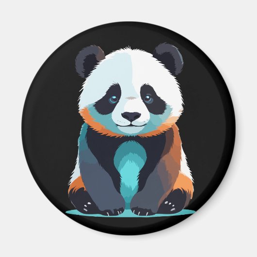 Panda vectorkunst met levendige kleuren magneet (Voorkant)