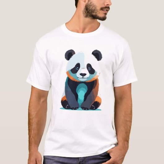Panda vectorkunst met levendige kleuren t-shirt (Voorkant)