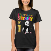 Panda Verjaardag Jongen Party Dier 1e Verjaardag P T-shirt (Voorkant)