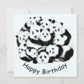 Panda Verjaardag Kaart Gelukkige Familie Panda's - (Achterkant)