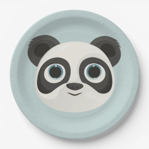 Panda Verjaardag Kinder kamer Wall Art Paper Borde Papieren Bordje