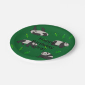 Panda Verjaardag Papieren Bordje (Gekanteld)