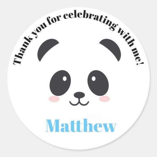 Panda Verjaardag Ronde Sticker (Voorkant)