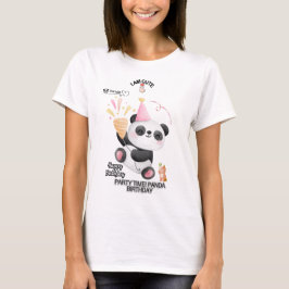 Panda-verjaardag T-shirt | Schattig Kawaii-ontwerp