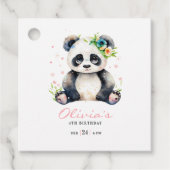 Panda Verjaardag Uitnodiging, Panda Girl Verjaarda Bedankjes Labels (Voorkant)