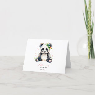 Panda Verjaardag Uitnodiging, Panda Girl Verjaarda Bedankkaart