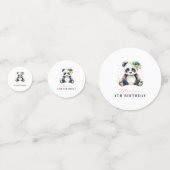 Panda Verjaardag Uitnodiging, Panda Girl Verjaarda Confetti (Achterkanten)