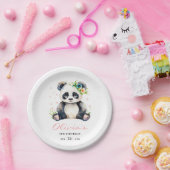 Panda Verjaardag Uitnodiging, Panda Girl Verjaarda Papieren Bordje (Feest)