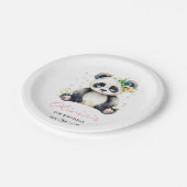 Panda Verjaardag Uitnodiging, Panda Girl Verjaarda Papieren Bordje (Gekanteld)