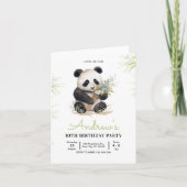 Panda Verjaardag Uitnodiging, Panda Verjaardag Par (Voorkant)