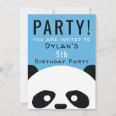 Panda Verjaardagsfeest Kinder Roze Jongens Uitnodi Kaart (Voorkant)