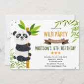 Panda verjaardagsfeest thema uitnodiging (Voorkant)