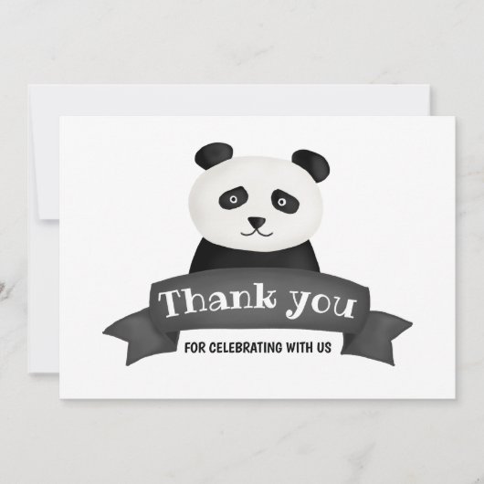 Panda verjaardagsfeestje | Dank u Kaart (Voorkant)