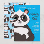 Panda-verjaardagsfeestje Kaart (Voorkant / Achterkant)