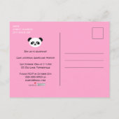 Panda Verjaardagsfeestje Kinder Roze Kawaii Uitnodiging Briefkaart (Achterkant)