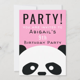 Panda verjaardagsfeestje roze meisjes Kawaii uitno Kaart