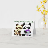 Panda verjaardagsgroeten kaart (Gele Bloem)