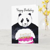 Panda verjaardagskaart kaart (Gele Bloem)