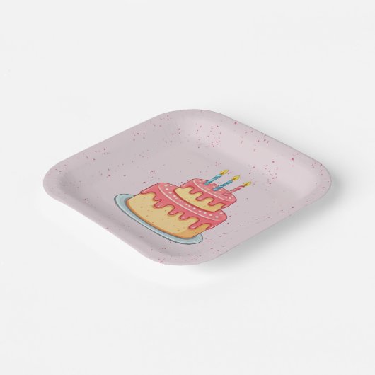 Panda Verjaardagspapier Bord (Gebogen)