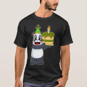 Panda verjaardagstaart kaars t-shirt (Voorkant)