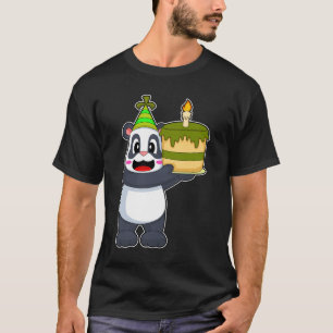 Panda verjaardagstaart kaars t-shirt