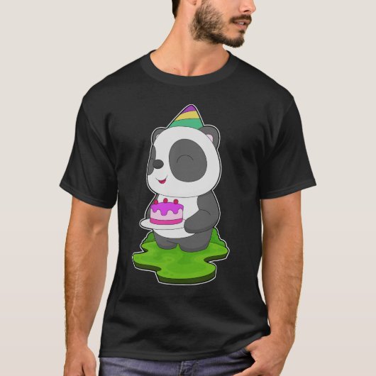 Panda verjaardagstaart t-shirt (Voorkant)