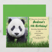 Panda verjaardagsuitnodiging kaart (Voorkant / Achterkant)