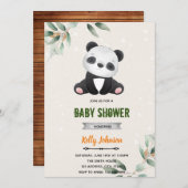 Panda verjaardagsuitnodiging kaart (Voorkant / Achterkant)