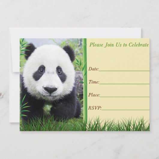 Panda verjaardagsuitnodiging kaart (Voorkant)