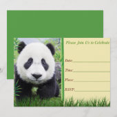 Panda verjaardagsuitnodiging kaart (Voorkant / Achterkant)