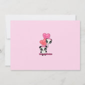 Panda verjaardagsuitnodiging roze zwart (foto) kaart (Achterkant)
