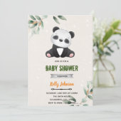 Panda verjaardagsuitnodiging voor een babyshower kaart (Staand voorkant)