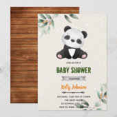 Panda verjaardagsuitnodiging voor een babyshower kaart (Voorkant / Achterkant)