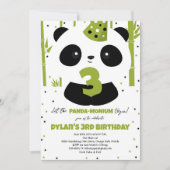 Panda-verjaardagsuitnodiging voor Panda-feestje Kaart (Voorkant)