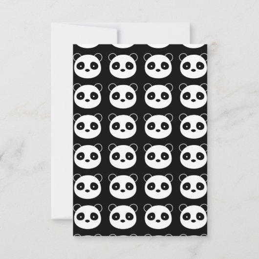 Panda verjaardagsuitnodiging, zwart-wit feest kaart (Achterkant)