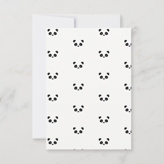Panda verjaardagsuitnodiging, zwart-wit feest kaart (Achterkant)