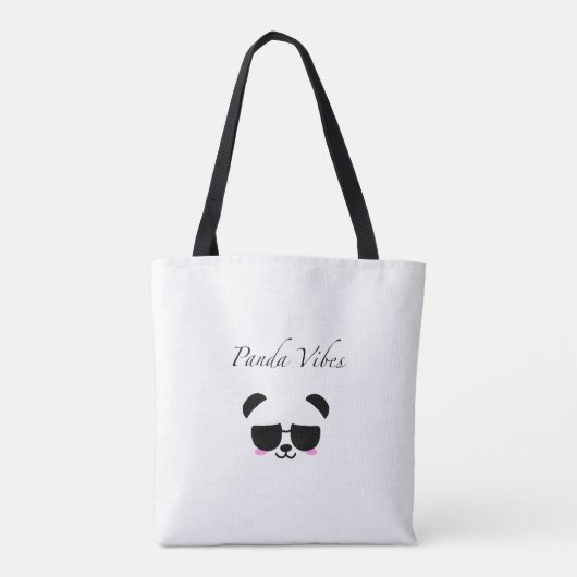 Panda Vibes Canvas tas (Achterkant)