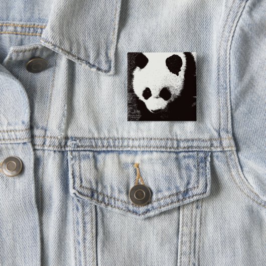 Panda Vierkante Button 5,1 Cm (In situ)