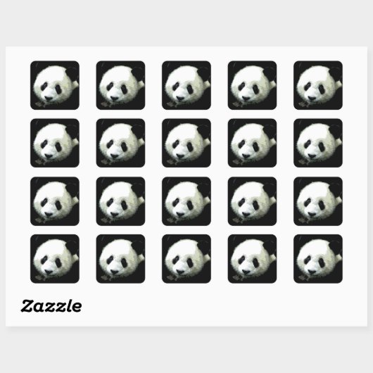 Panda Vierkante Sticker (Vel)