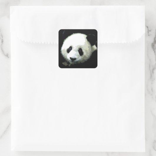 Panda Vierkante Sticker (Tas)