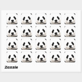 Panda Vierkante Sticker (Vel)