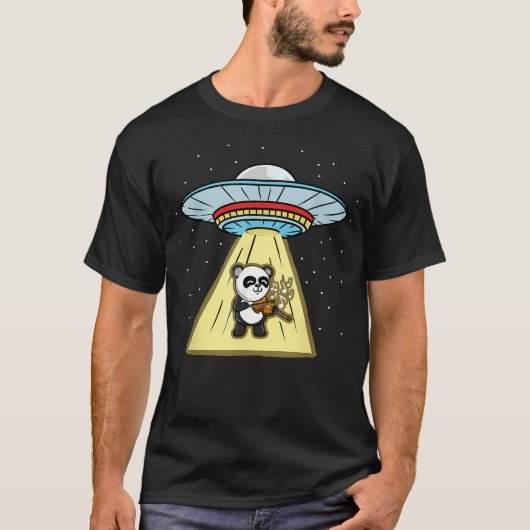 Panda Vioolspelend Ufo T-shirt (Voorkant)