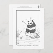Panda Vissen Panda Briefkaart (Voorkant / Achterkant)