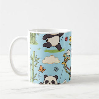 Panda-vlieger mok - Lente tuin leuk patroon