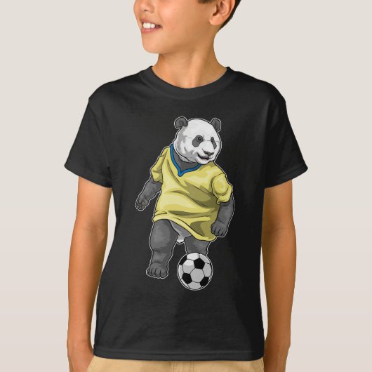 Panda Voetbalspeler Voetbal T-shirt (Voorkant)