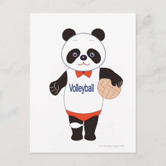 Panda Volleyball Player Briefkaart (Voorkant)